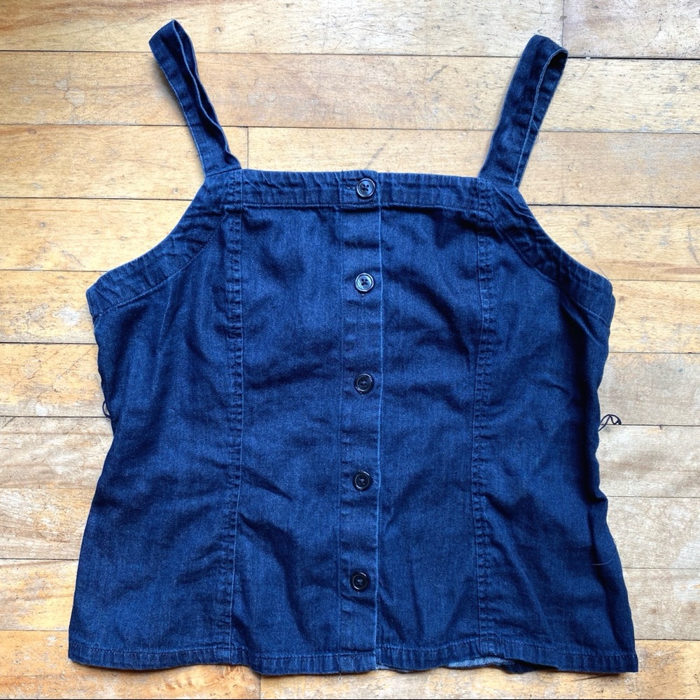 100% cotton denim button up tank